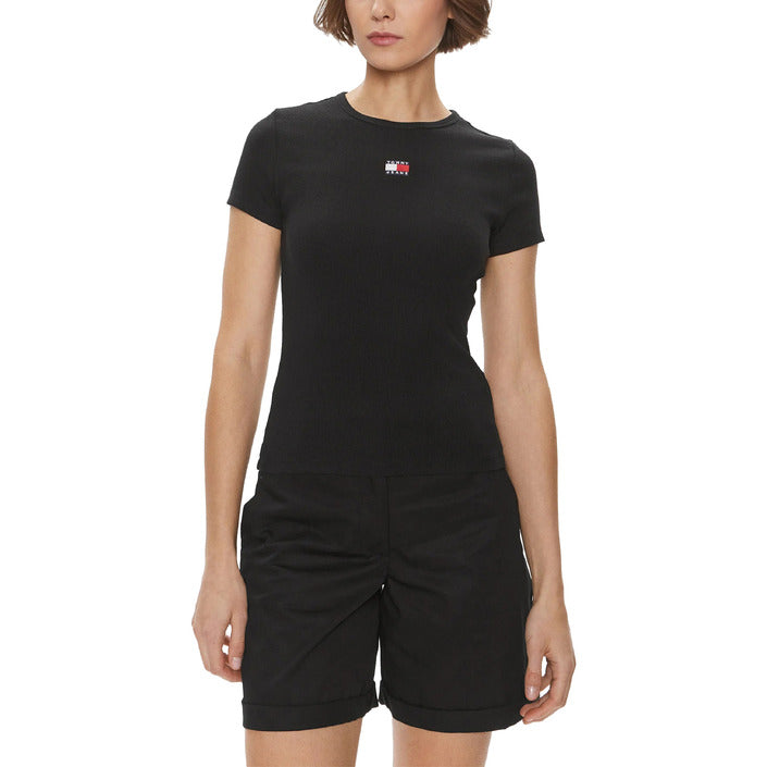 Tommy Hilfiger Logo Cotton-Stretch T-Shirt - black