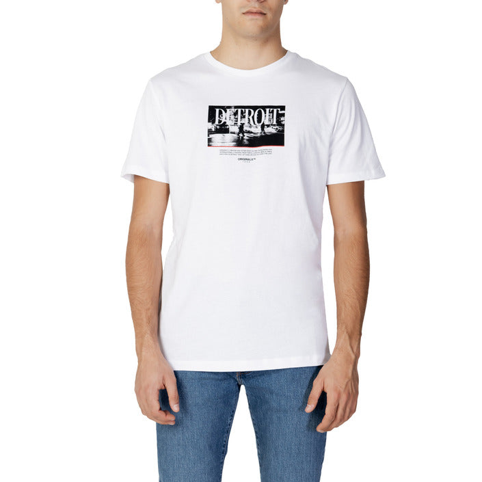 Jack & Jones Square Logo & Graphic Pure Cotton T-Shirt - White
