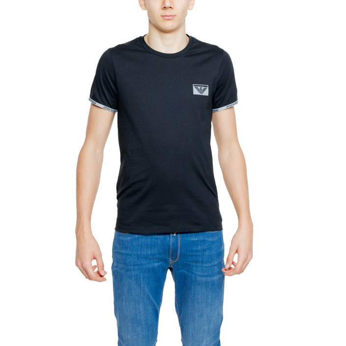 Emporio Armani Logo 100% Cotton T-Shirt - black