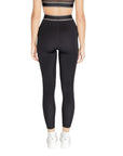 Calvin Klein Sport Logo Athleisure Crop Black Leggings Sheer Sides