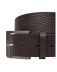 Calvin Klein Minimalist Genuine Leather Square Buckle Brown Belt