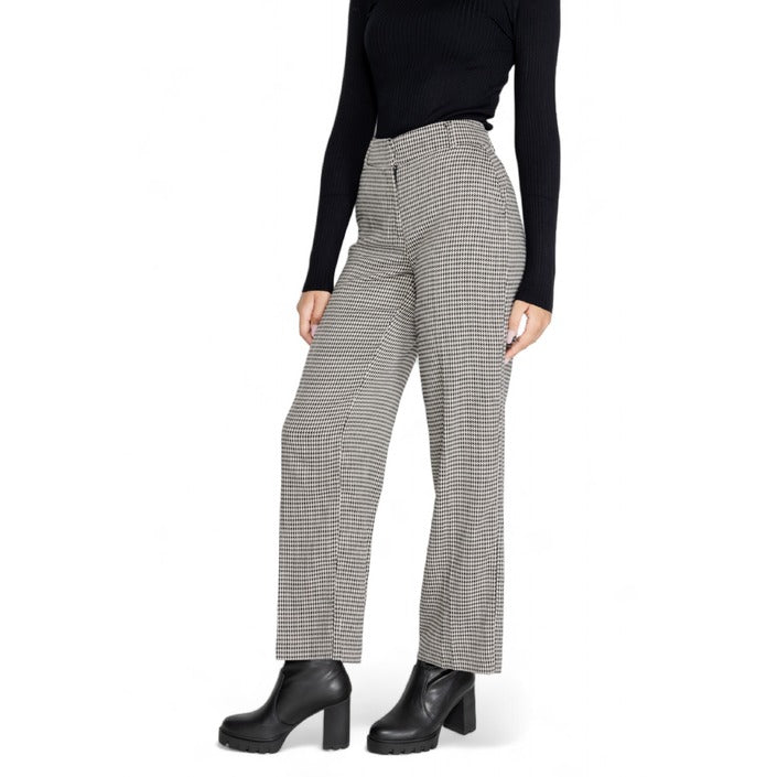 Only Checkered High Waist Wide Leg Fit Pants