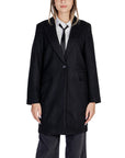 Only All Black Padded Shoulder Longline Coat