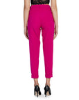 Sol Wears Women Slim Fit Crop Pants - fuchsia pink