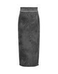 Only Thigh High Side Slit Midi Skirt - Faux Leather