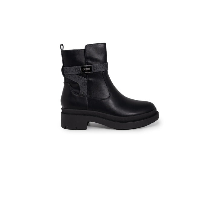 Guess Logo Buckle Vegan Leather Boots