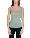 Vero Moda Minimalist Lace Trim Tank Top - green