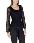 Morgan De Toi Black Lace Long Sleeve Top