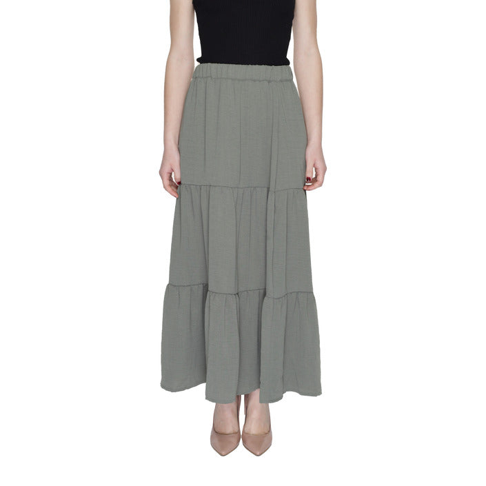 JDY Tiered Maxi Skirt - Khaki Green