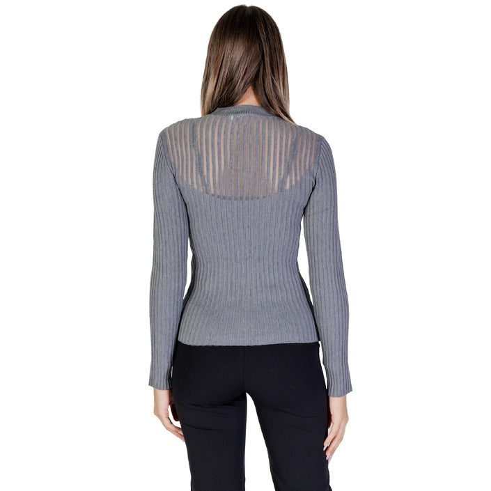 Morgan De Toi Long Sleeve Grey Knit Top