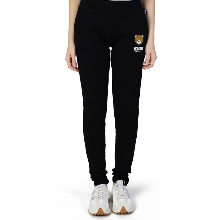 Moschino Logo Black Loungewear Joggers Cotton-Rich