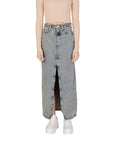 Calvin Klein Jeans Logo Acid Wash Midi-Maxi Denim Skirt