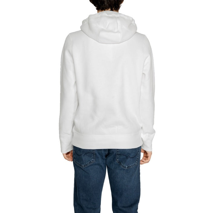 Tommy Hilfiger Jeans Logo White Cotton-Blend Hooded Pullover