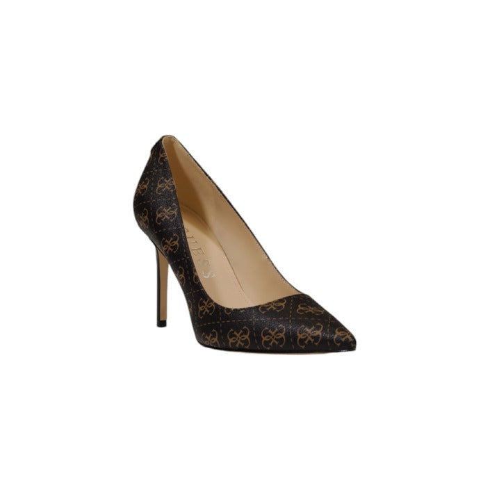 Guess Logo Monogram Vegan Leather Pointed Toe Court Heels