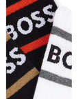 Boss Logo Cotton-Blend Midi Quarter Socks - 3 Pack