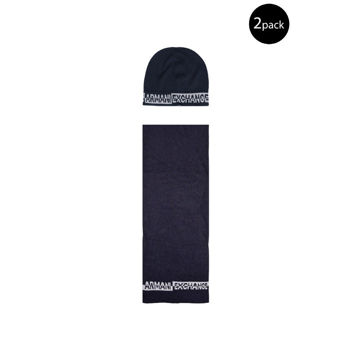 Armani Exchange Logo Scarf & Beanie Set - Wool Blend