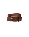 Calvin Klein Logo Leather Belt With Square Silver Metal Buckle