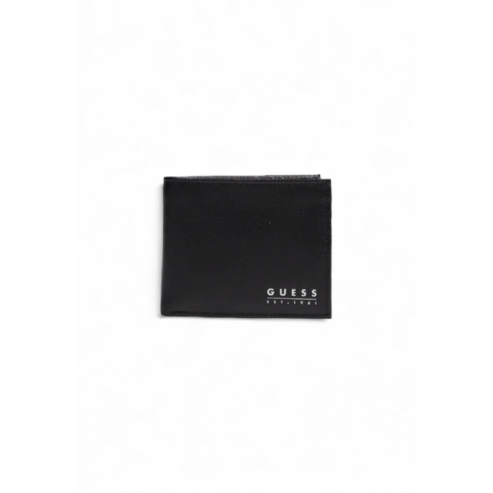 Guess Logo Genuine Leather Black Wallet