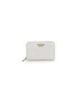 Guess Logo White Vegan Leather Zip Clutch Purse