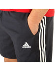 Adidas Classic Logo & 3 Stripe Athleisure Cotton-Rich Shorts