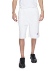 Underclub Logo 100% Cotton White Shorts Stretch Waist Raw Hem