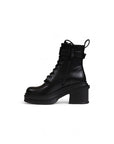 Armani Exchange Minimalist All Black Lace-Up Heel Boots