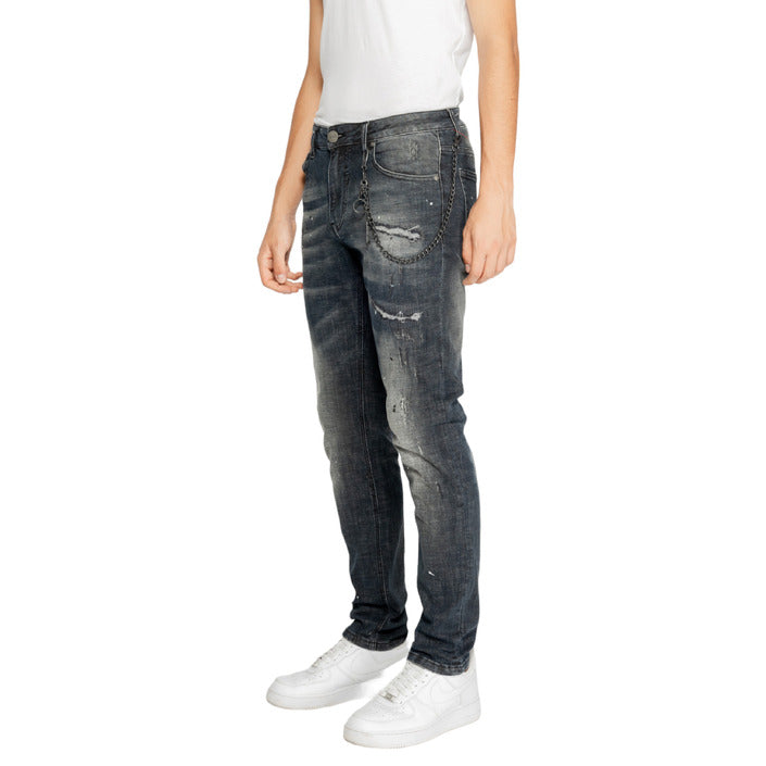 Icon Logo Distressed Dirty Dark Wash Skinny Jeans