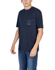 Armani Exchange Logo Cotton-Rich T-Shirt - Blue