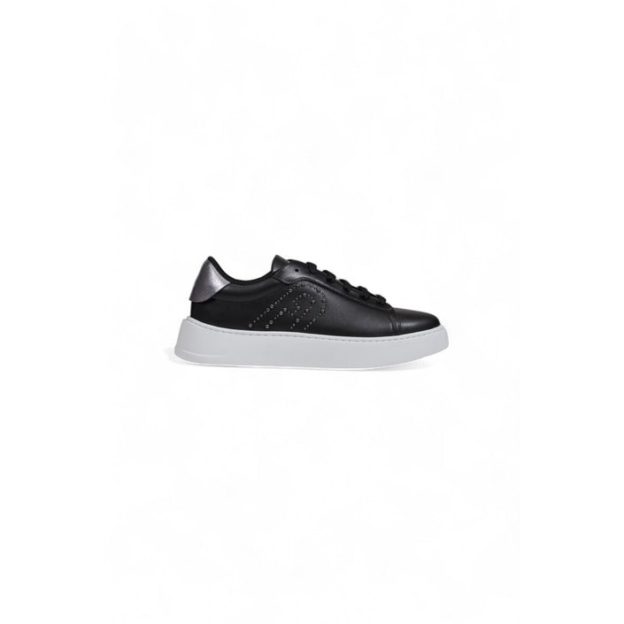 Furla Logo Leather Low-Top Chunky Sole Sneakers - Black