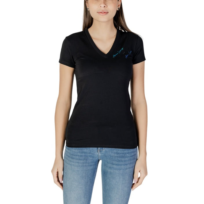 Armani Exchange Logo  Fitted V-Neck Cotton T-Shirt