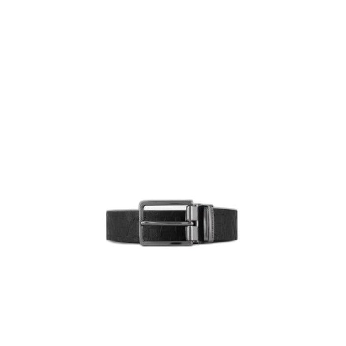 Armani Exchange Logo Vegan Leather Square Buckle Belt