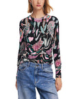 Desigual Floral Linen Blend Knit Top & Sweater