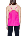 Vila Clothes Pink Lace Trim Camisole