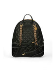 Guess Logo Badge Quilted Black Vegan Leather Backpack