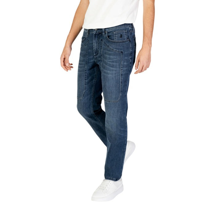 Jeckerson Logo Straight Leg Fit Medium Wash Jeans