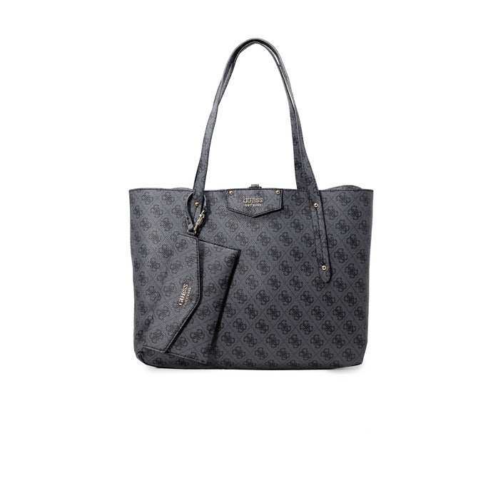 Guess Logo Monogram Vegan Leather Tote Bag