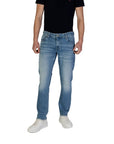 Guess Logo Light Wash Straight Leg Fit Jeans