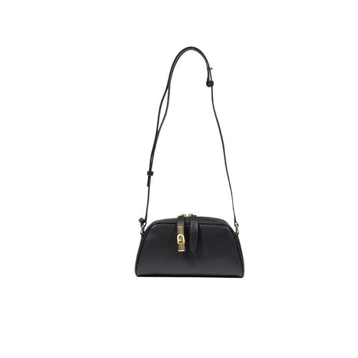 Furla Minimalist Genuine Leather Black Shoulder Bag