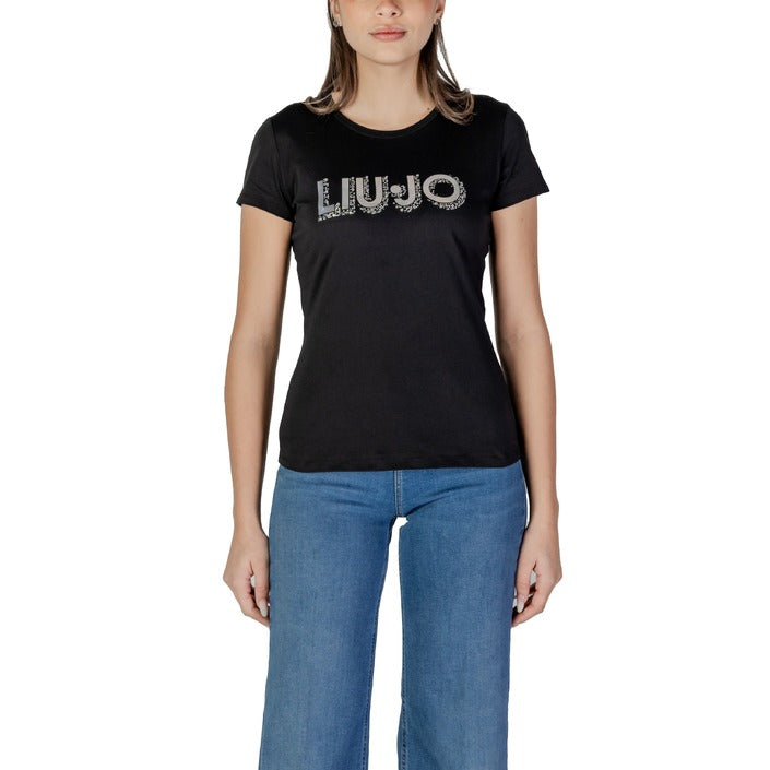 Liu Jo Logo Crewneck Fitted T-Shirt 100% Cotton