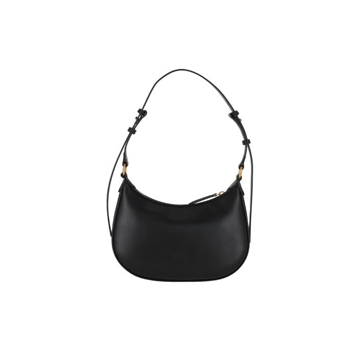 Pinko Logo Genuine Leather Crescent Shoulder Bag