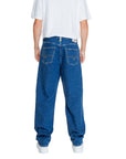 Replay Logo Indigo Blue Regular Fit Baggy Jeans