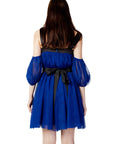 Hanny Deep Blue Cold Shoulder Mini Dress