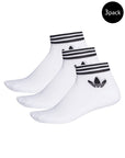 Adidas Logo Unisex Athleisure Low Cut Socks Cotton-Blend - 3 Pack