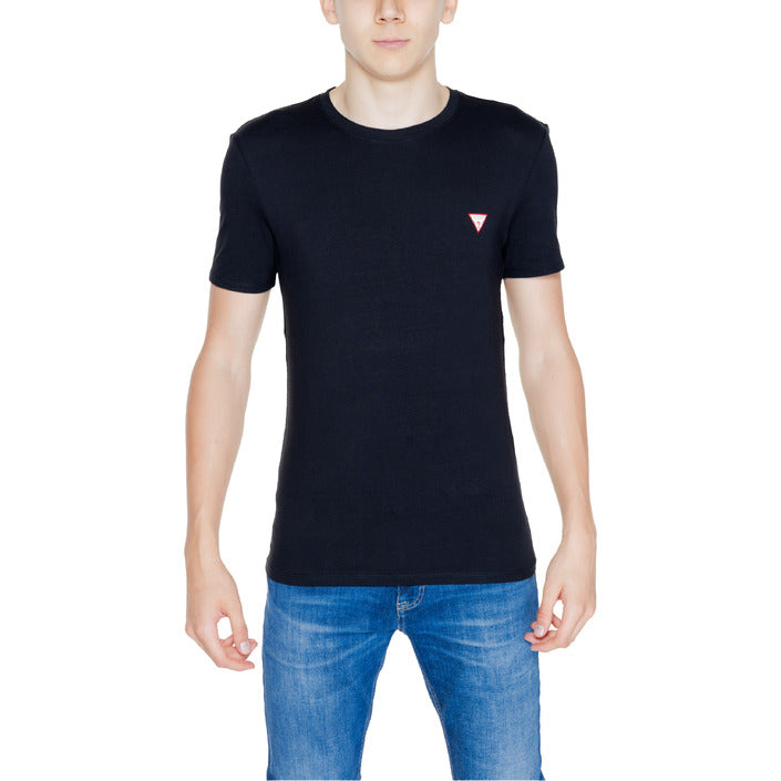 Guess Logo Cotton-Rich T-Shirt - black