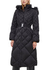 Guess Minimalist Quilted & Hooded Longline Puffer Jacket