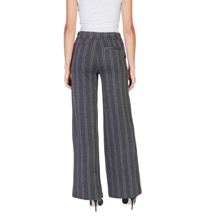 Ichi Stripe Grey Wide Leg Suit Pants