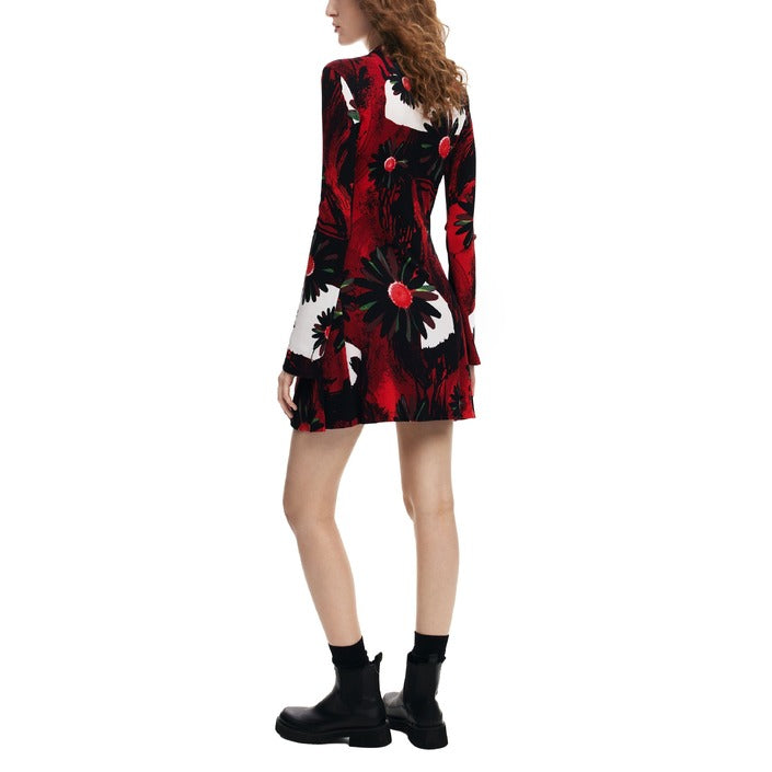 Desigual Black & Red Floral Winter Mini Dress