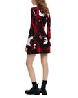 Desigual Black & Red Floral Winter Mini Dress