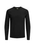 Jack & Jones Minimalist 100% Cotton Crewneck Sweater - black