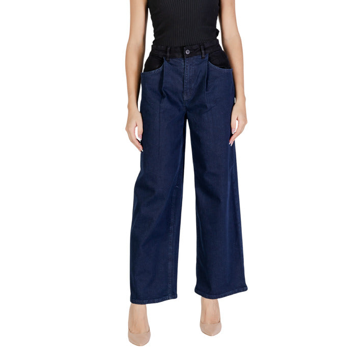 Ichi Logo High Waist Wide Leg Denim Jeans